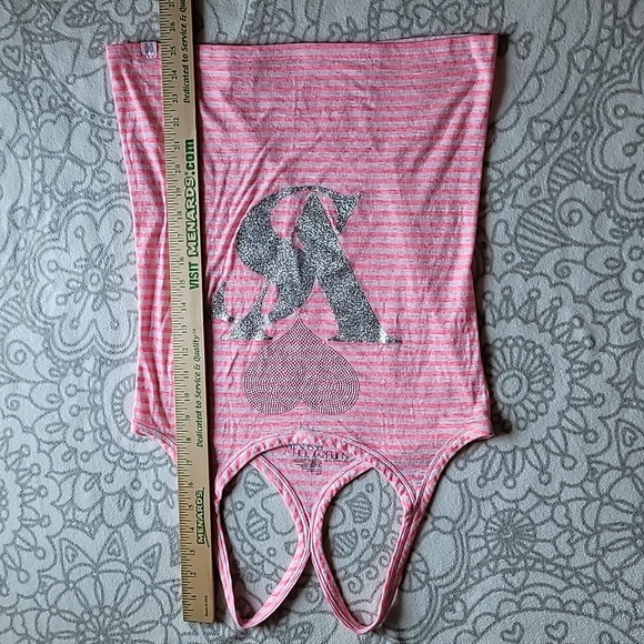 Victoria's Secret Super Model Essentials Neon Pink and White Striped Tank Size S - Picture 11 of 12